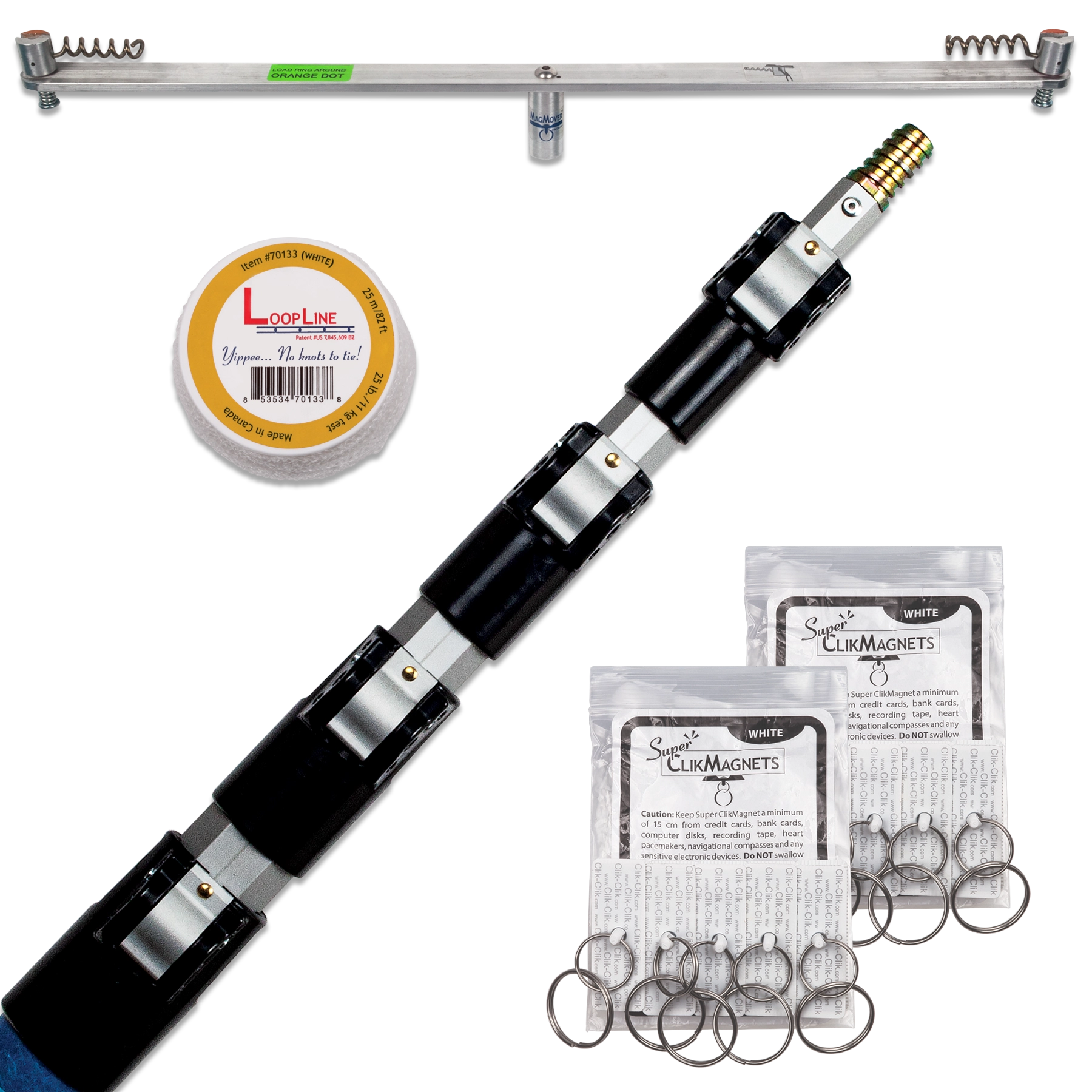 Sign Hanging System: 10 Sign Tall Ceiling Kit With 24" Dual MagMover